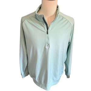 Adidas Golf Men's Light Blue/Green Quarter-Zip Pullover Large
